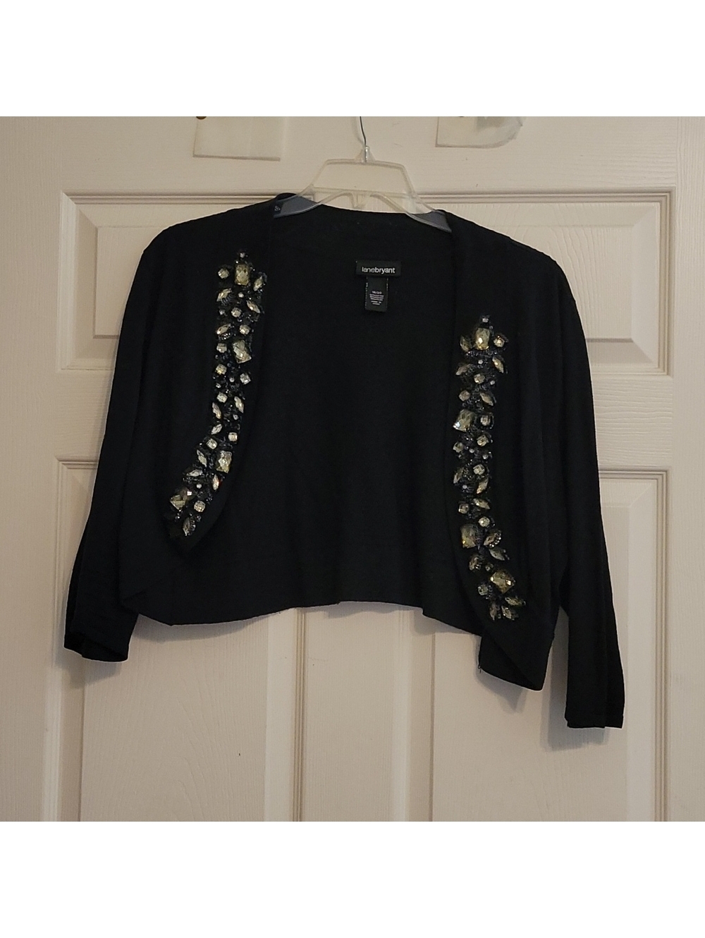 Lane Bryant beautiful black embellished short cardigan/shrug